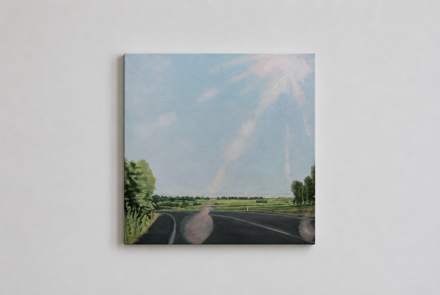 Michele Burder — C317 Tylden-Woodend Road (2025) — Oil on Canvas — 54 cm x 54 cm
