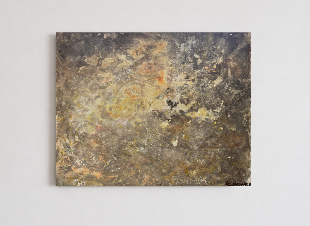 Kristian Hawker — Ash Above (2026) — Oil, Acrylic and Enamel on Canvas — 149.2 cm x 189.5 cm
