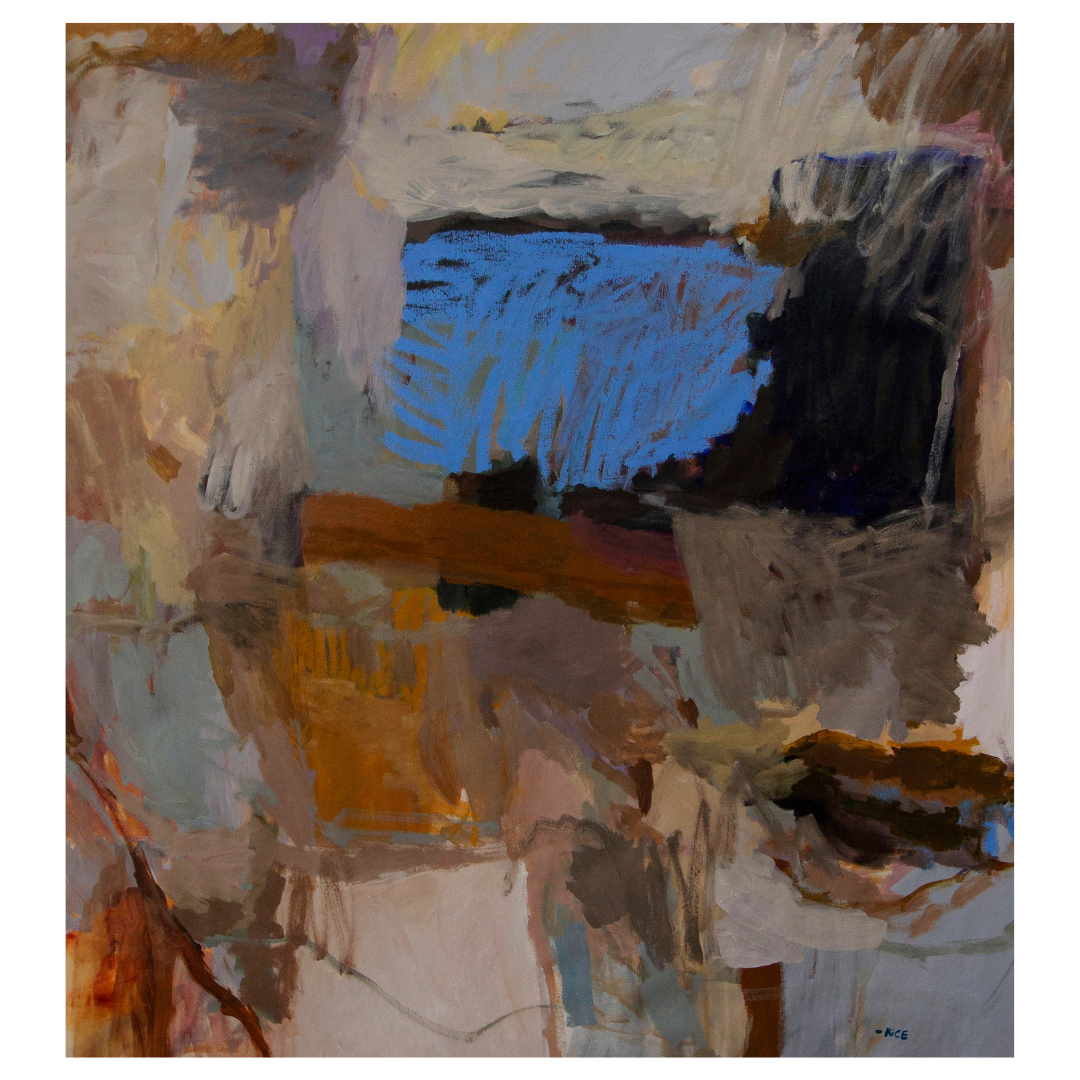 Lucy Rice — Together Again (2026) — Acrylic and Oil Stick on Canvas — 135 cm x 122 cm