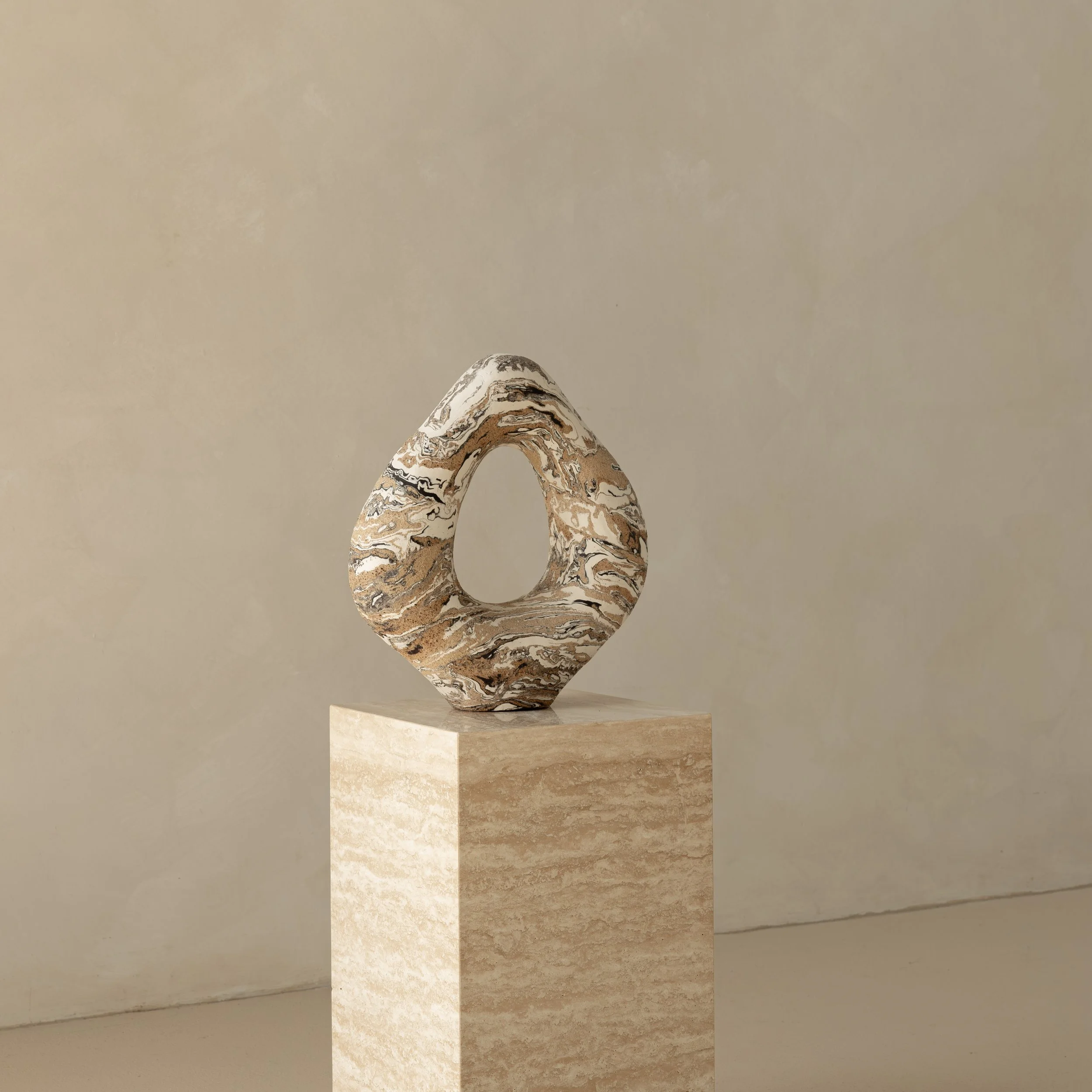 Nioka Clay — Hollowed Sculpture (2026) — Clay — 38 cm x 35 cm