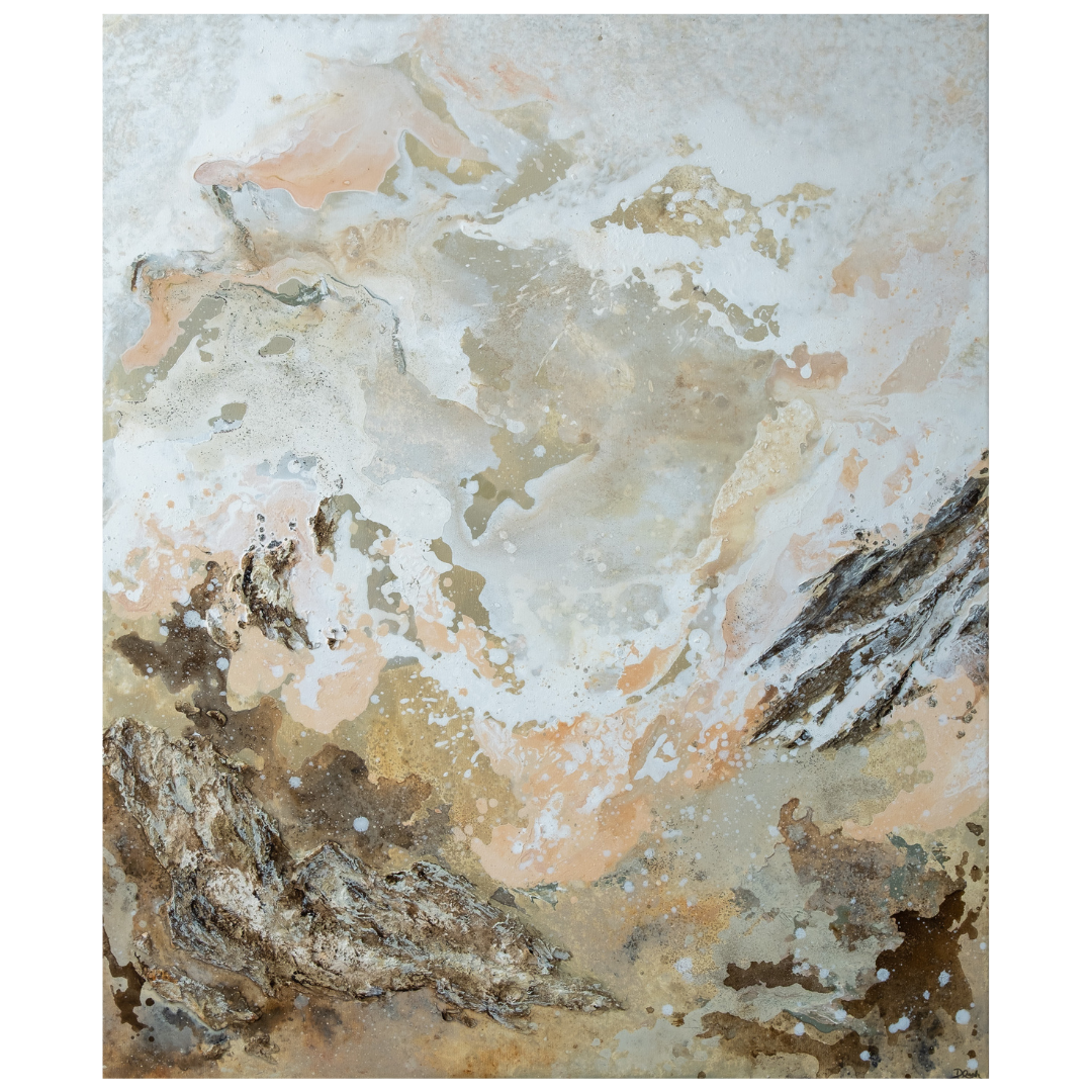 Denise Quah — Where It Settles I (2026) — Mixed Media on Canvas — 120 cm x 100 cm