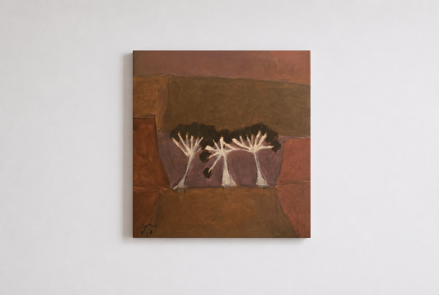 Giorgia Bel — Lead to the Rock (2023) — Acrylic and Oil Pastel on Canvas — 50.8 cm x 50.8 cm