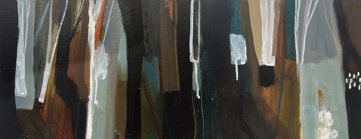 Tiel Seivl-Keevers — Nightscapes II — Mixed Media on Board — 20 cm H x 50 cm W — Unframed — $550