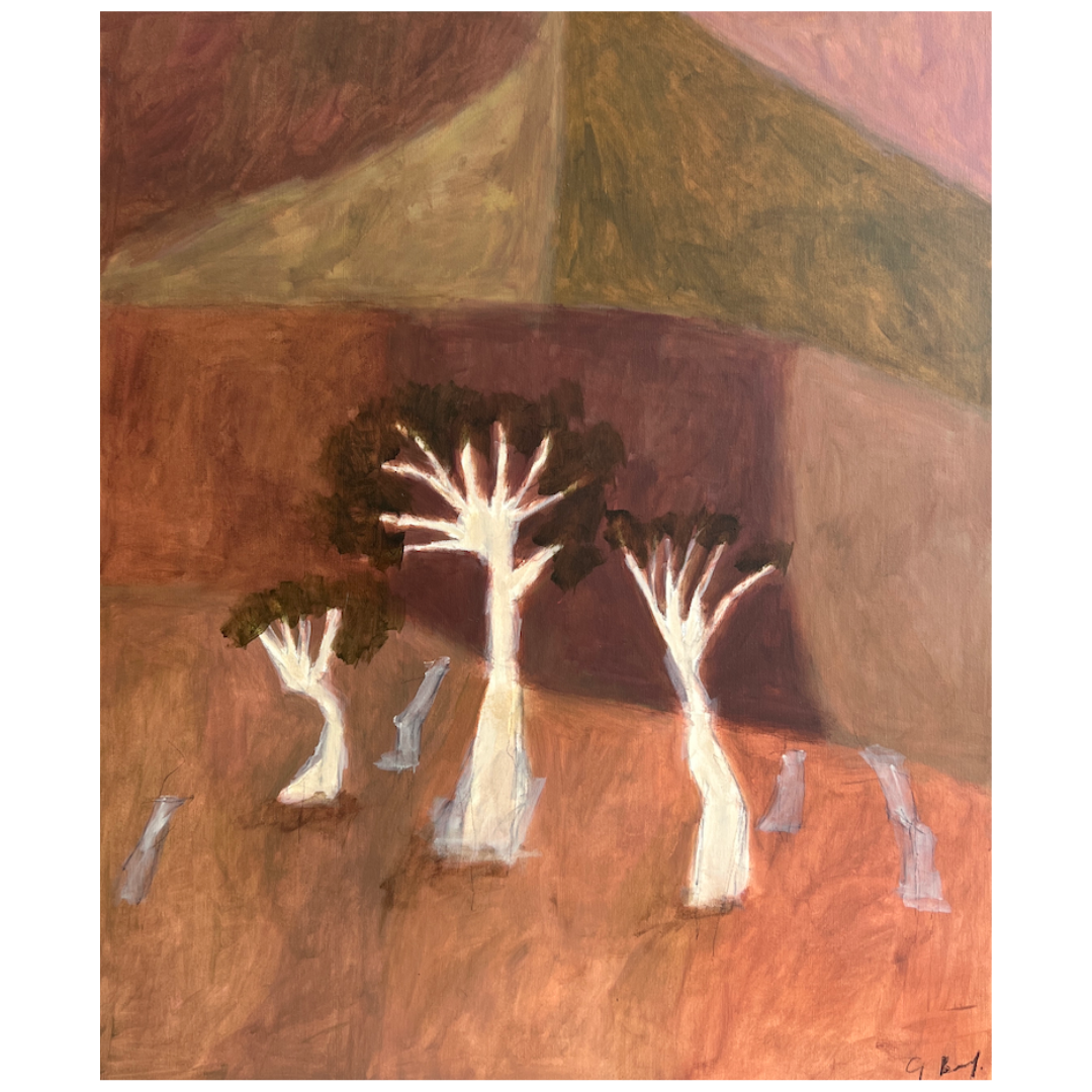Giorgia Bel — Blending Into (2025) — Acrylic and Oil Pastel on Canvas — 91.4 cm x 76.2 cm