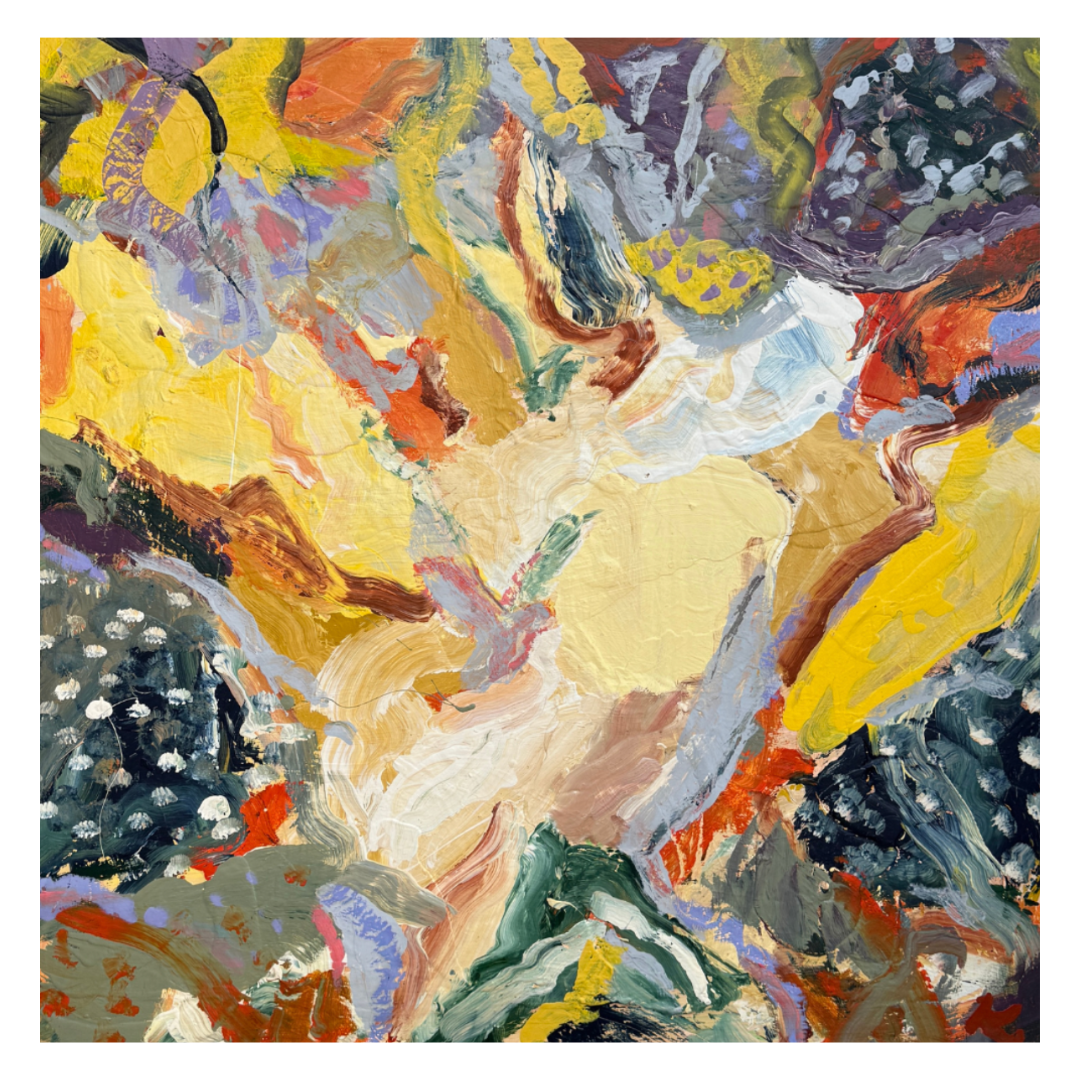 Kristian Flindt Hawker — Today & Tomorrow (2026) — Oil, Acrylic and Enamel on Canvas — 91.2 cm x 91.5 cm