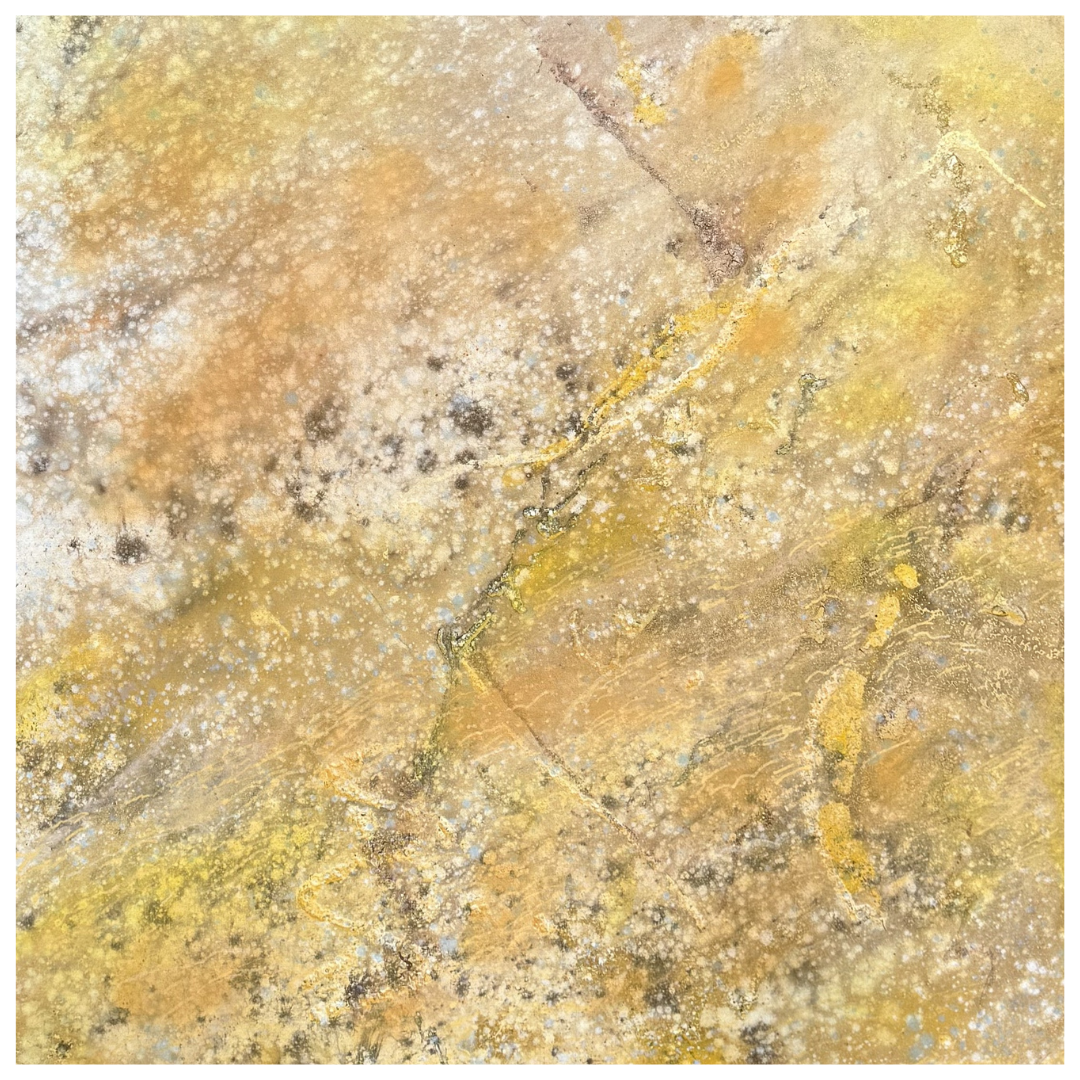 Kristian Flindt Hawker — Silent Visitors (2025) — Oil, Acrylic and Enamel on Canvas — 120 cm x 120 cm