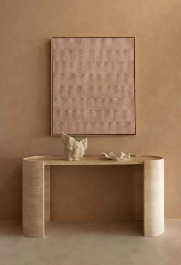 'Storing Seeds 2402’ by Cindy Leong within ‘Dune’, Burleigh Heads, Queensland. Architecture and Interior Design by Graya. Interior Styling and Decoration by Villa Styling / Roche Interiors. Photography by Villa Styling.