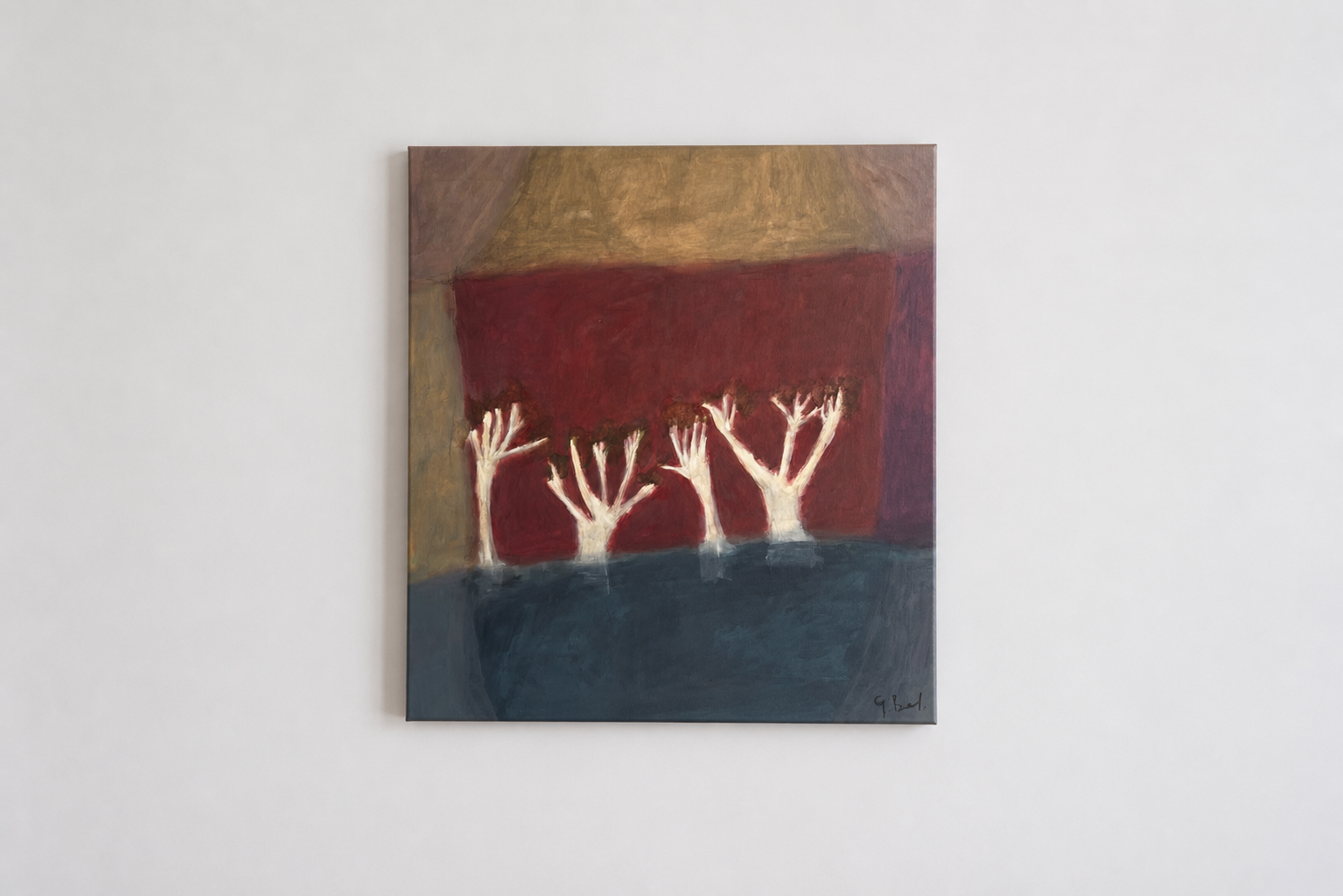 Giorgia Bel — Mothering In The Moonlight (2025) — Acrylic and Oil Pastel on Canvas — 76.2 cm x 76.2 cm