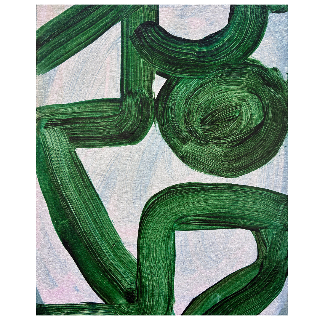 Diana Miller — Green Goddess (2026) — Acrylic on Board — 30.5 cm x 22.8 cm