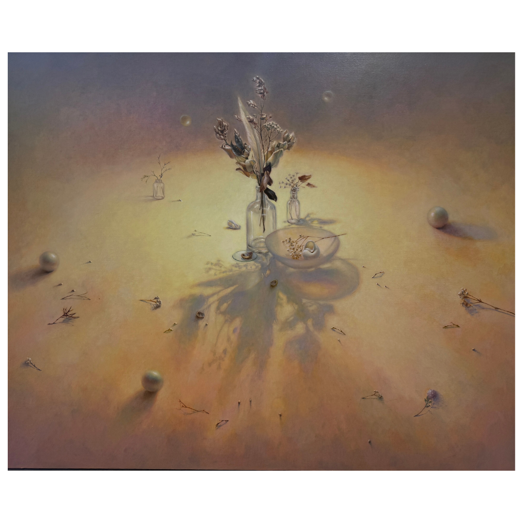 Louise Feneley — Tribute to the Central Sun (2022) — Oil on Canvas — 120 cm x 150 cm