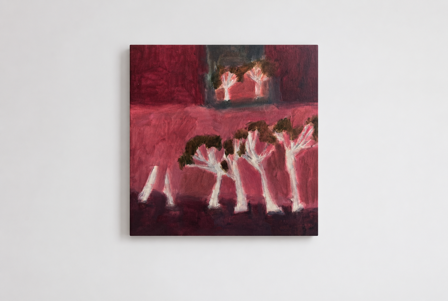 Giorgia Bel — Another Tired and Beautiful Day (2025) — Acrylic and Oil Pastel on Canvas — 35.5 cm x 35.5 cm