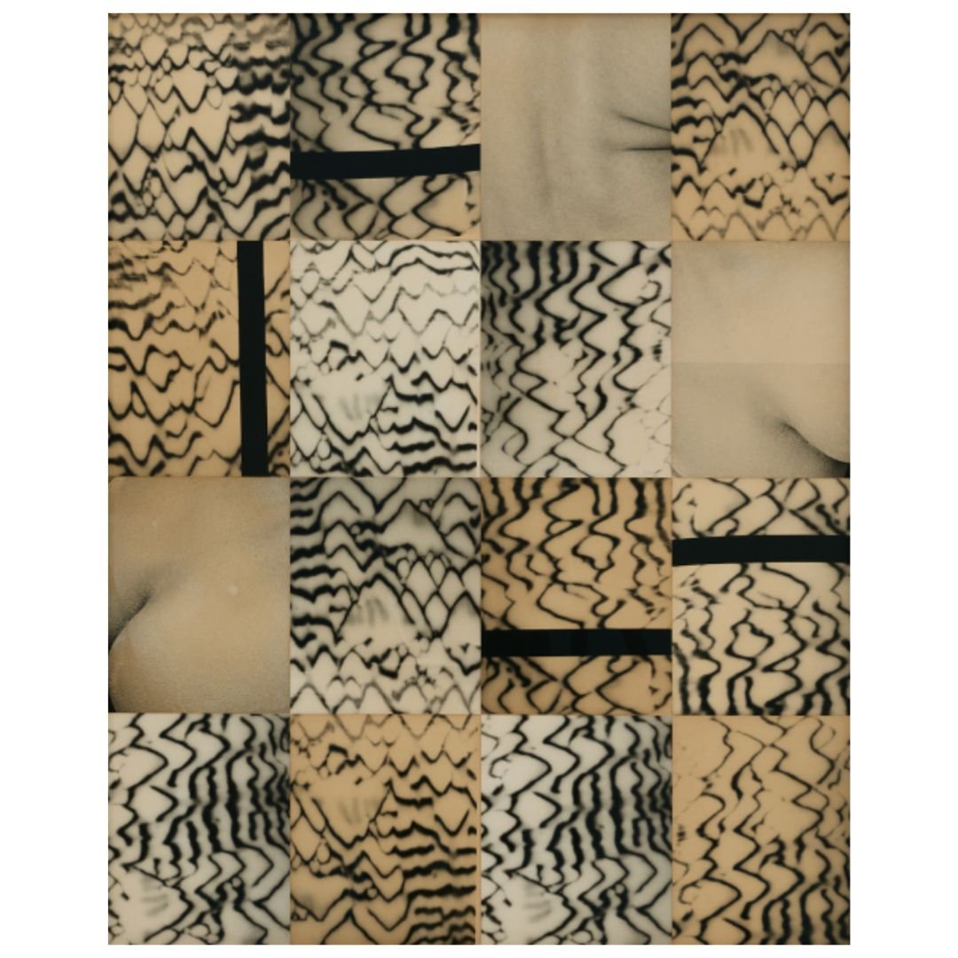 Ming Nomchong — Heat Wave (2025) — Composition of 16 Hand-Printed Silver Gelatin Prints on Fibre-Based Baryta Paper & Coloured 100 gsm Paper — 103.7 cm x 84.2 cm (Framed Size)