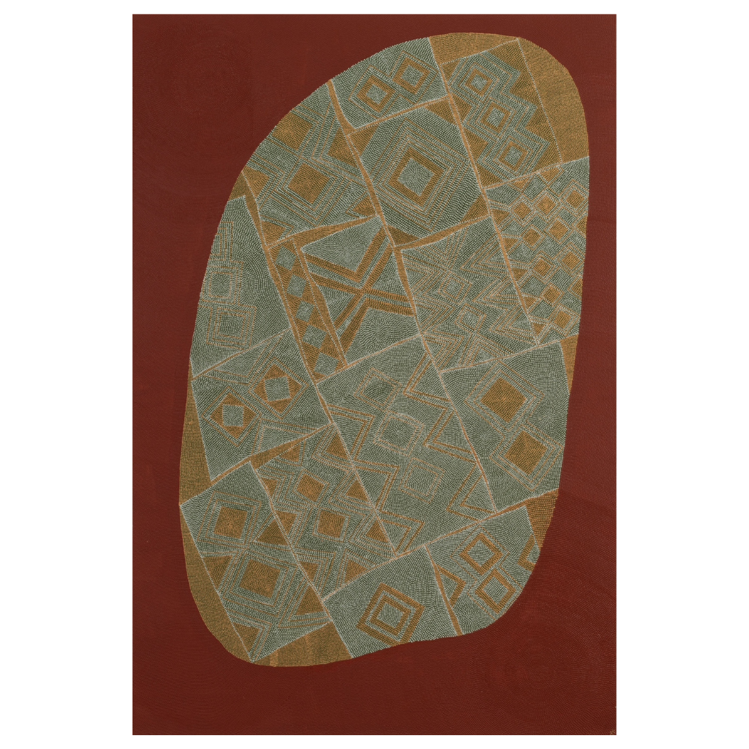 Konstantina — Mari Budbili Ochre (2025) — Acrylic and Ochre on Linen — 151 cm x 100 cm