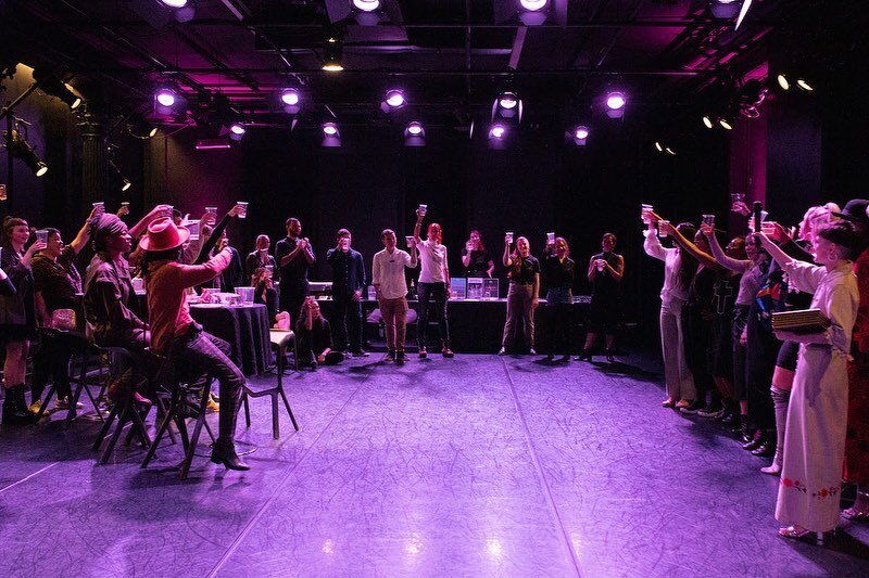Only three more weeks to reserve your early bird tickets to NEXT WAVE! Come party and cheers with us as we celebrate our 8th year on Thursday, June 22nd at Gibney. #SupportTheArts #SupportDance 

ID: Two images of a group of people cheers-ing at a pa