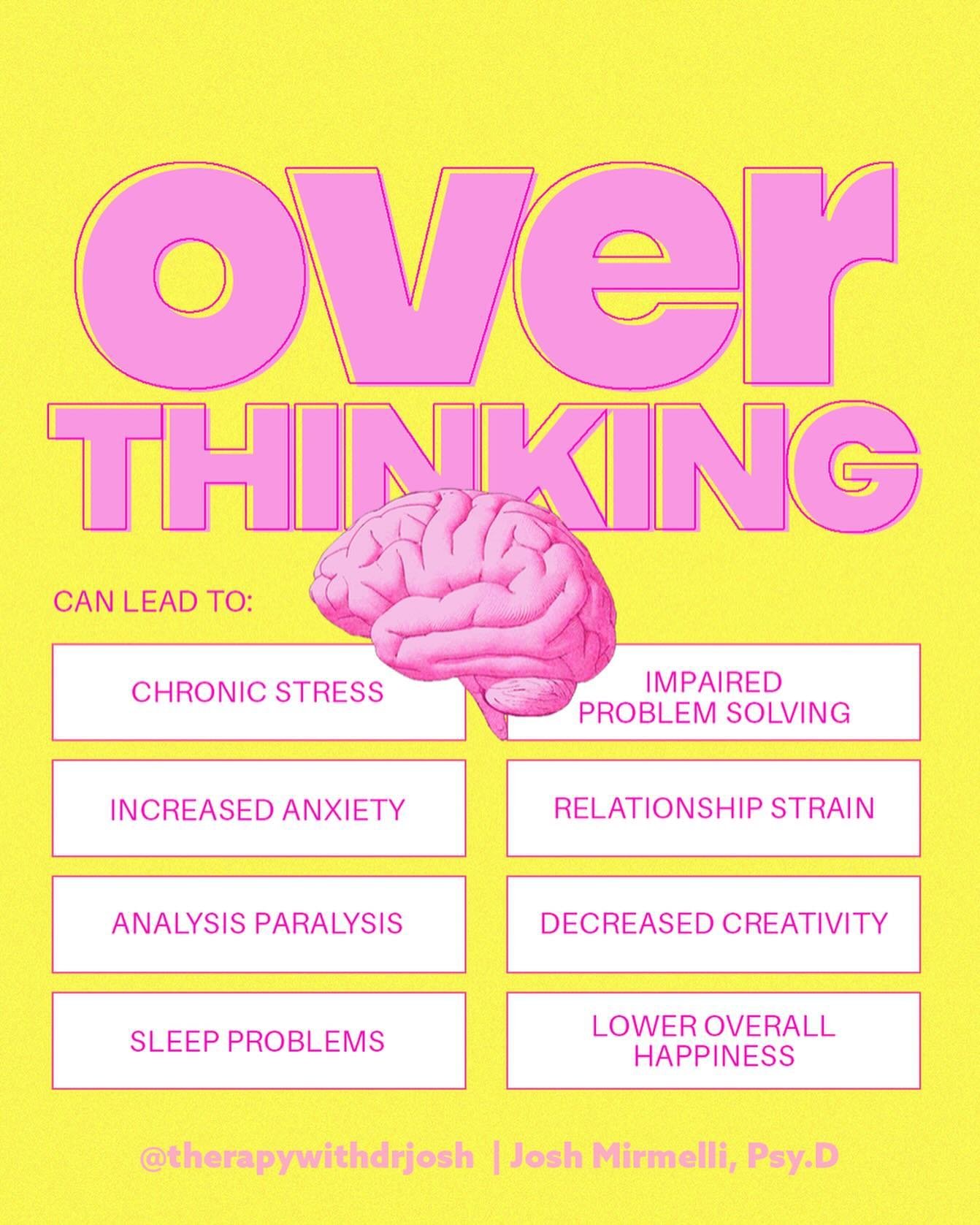 For some (actually, for many!), overthinking can be like mental quicksand&mdash;the more you struggle, the deeper you sink. 

When we learn to recognize the signs of overthinking&mdash;the racing thoughts, replaying the past, and excessive &lsquo;wha