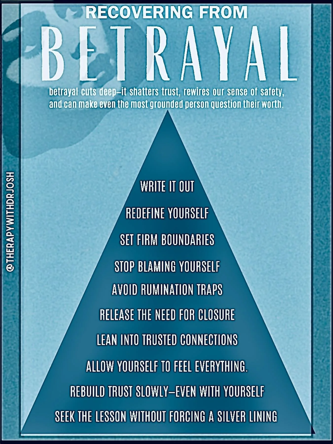 Betrayal hits hard&mdash;it can shake your sense of self and make you question everything. Healing starts with small steps. You don&rsquo;t need to forgive right away or find meaning in the pain. Just start by honoring how you feel. Let it hurt. Let 