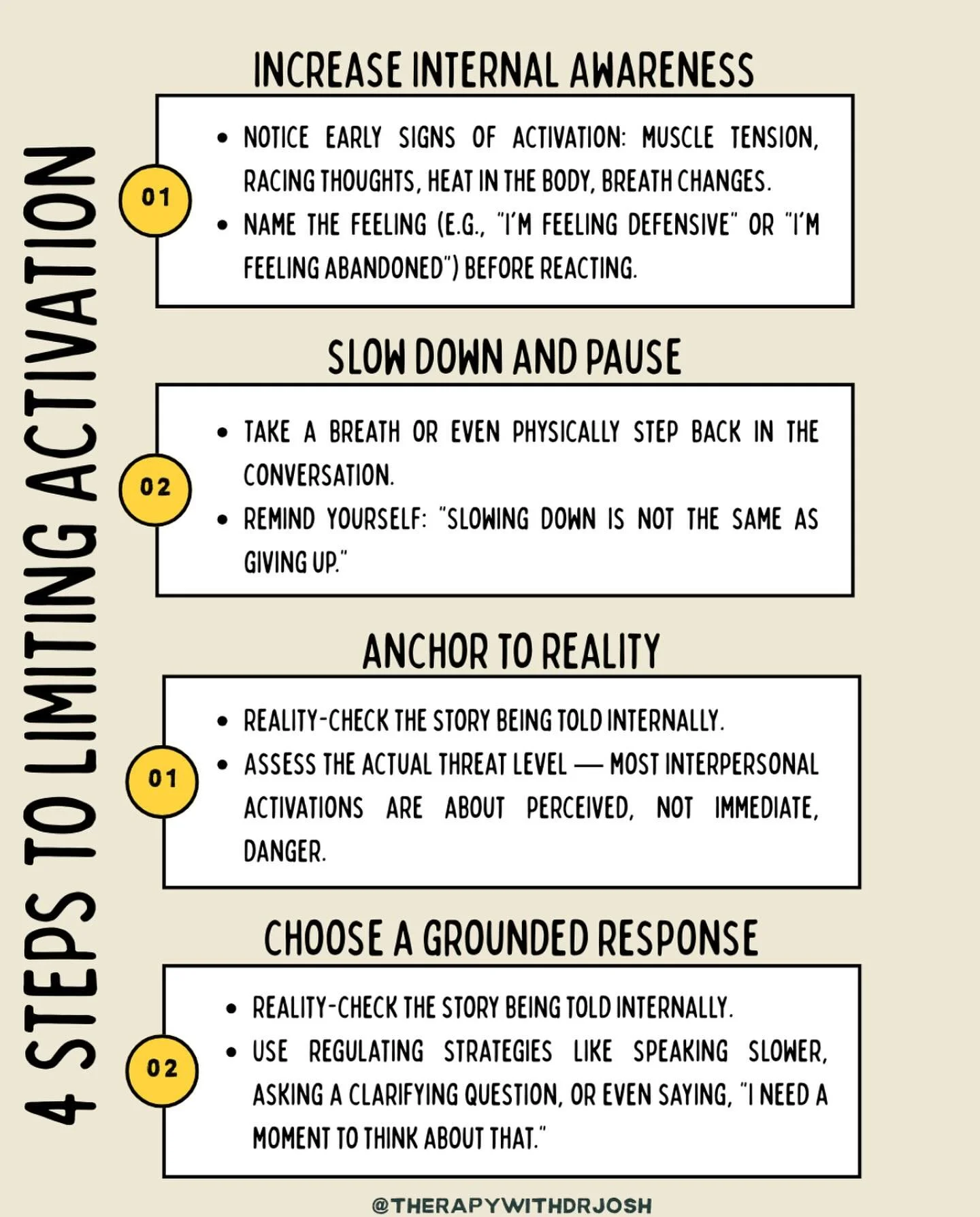 When emotions run high, regulation is power.
Here are 4 grounded steps to limit emotional activation before it hijacks your clarity, your confidence, or your connection.

You don&rsquo;t have to react just because you feel. You get to respond &mdash;