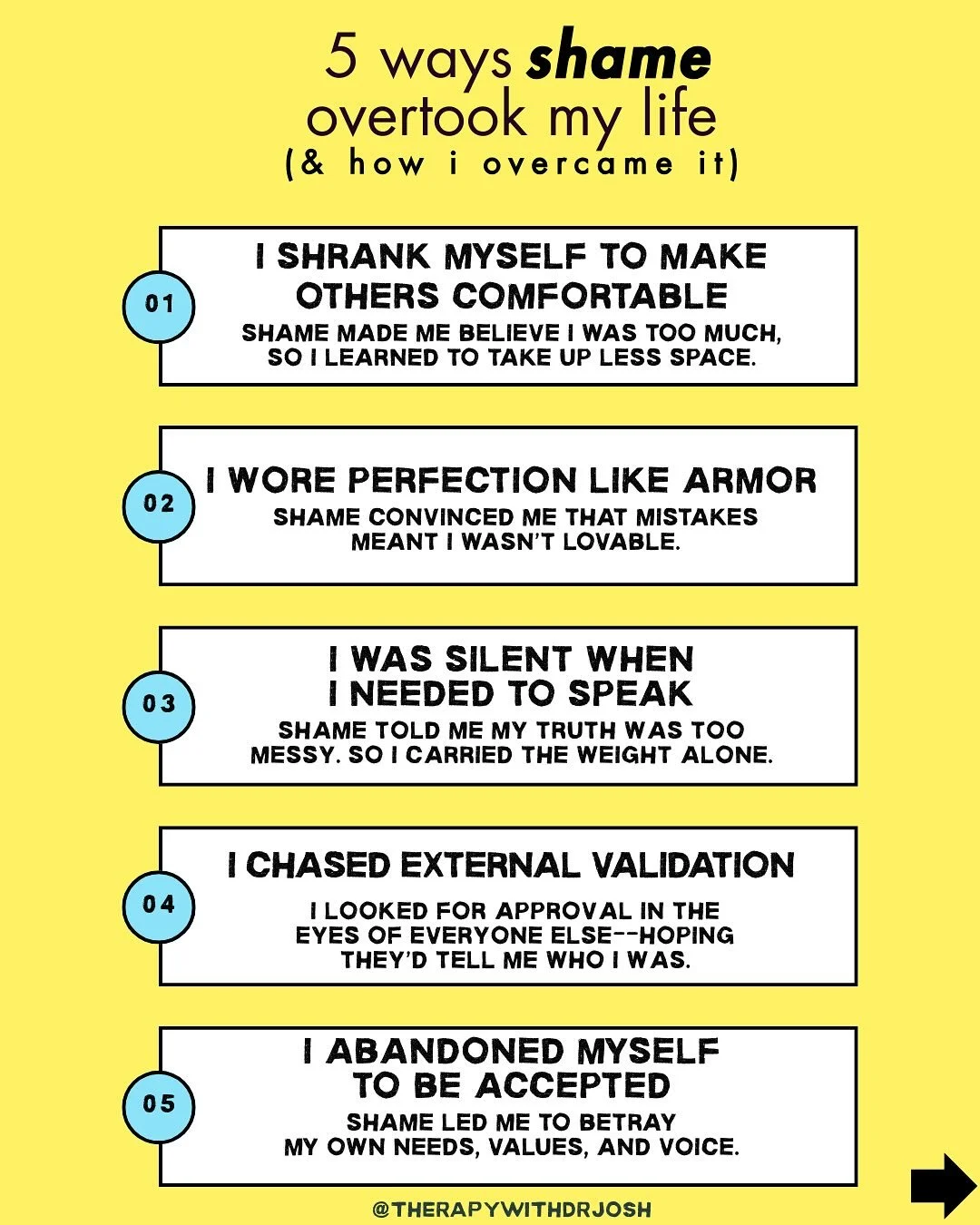 Shame doesn&rsquo;t always scream&mdash;it whispers.  It tells you to shrink, hide, perform, and abandon yourself to be accepted.  But healing is possible.  This is what it looked like for me.  Swipe to see how I reclaimed my voice, space, and worth.