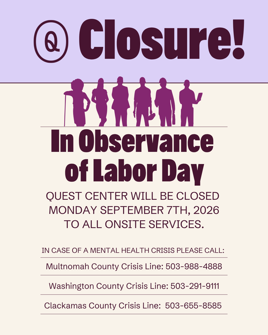 Labor Day Closure