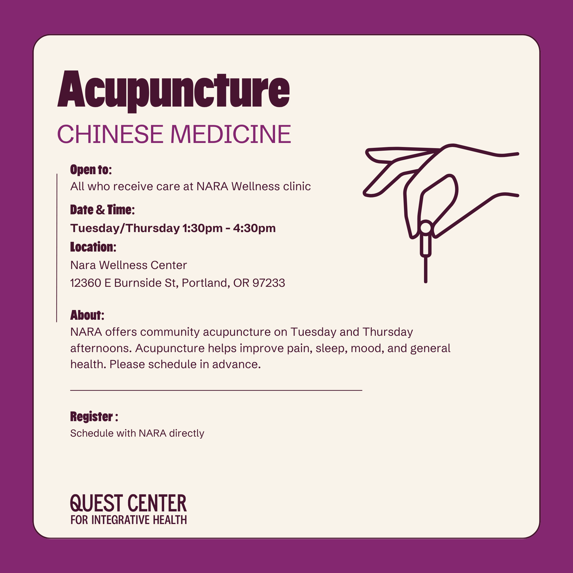 Acupuncture at NARA