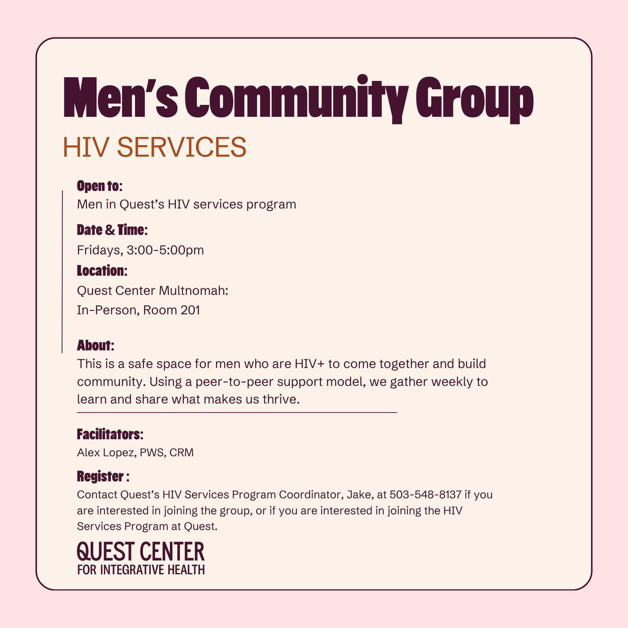 Men’s Community Group