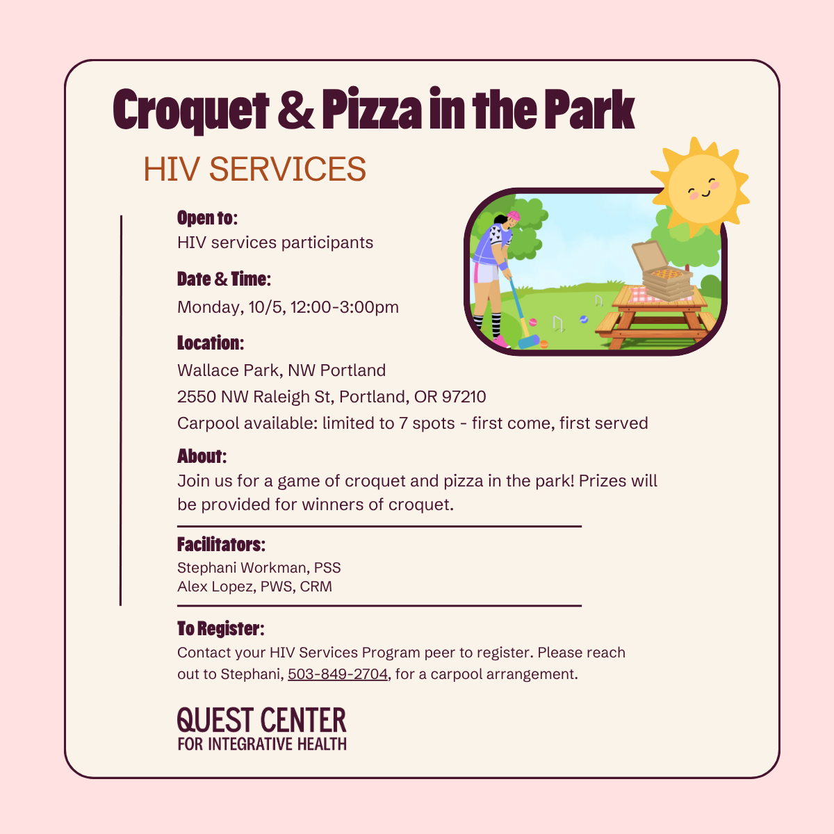 Croquet and Pizza in the Park
