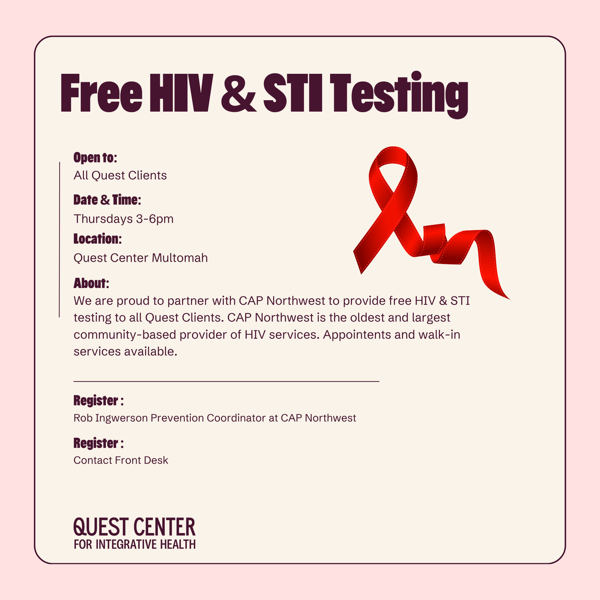 Free HIV &amp; STI Testing