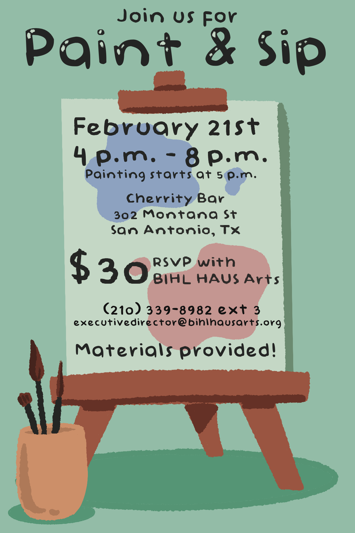 RSVP Required! Paint &amp; Sip with Bihl Haus Arts