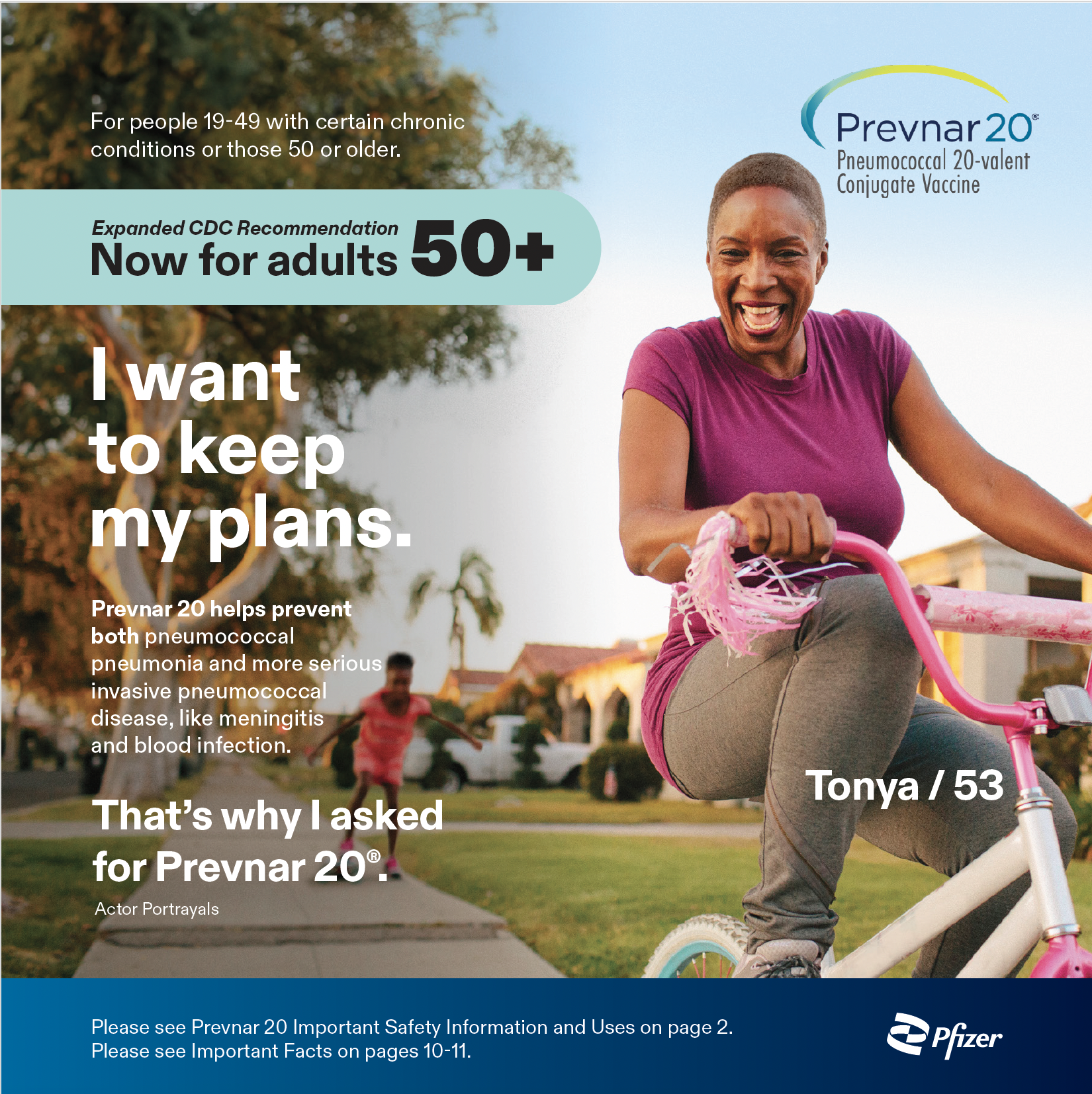 Print brochure highlighted new CDC recommendation and divided content by risk group