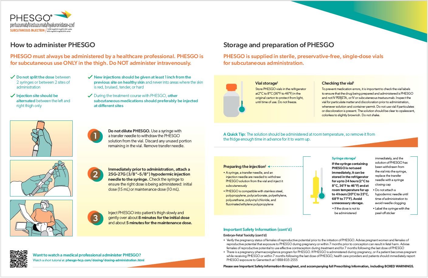 Easy-to-scan administration instructions 