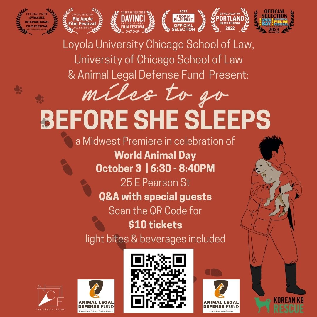 In just 3 weeks, we celebrate #WorldAnimalDay in Chicago with the Midwest Premiere of our film😎⁠
⁠
Many🙏to the @aldfstudentchapters at Loyola University Chicago and University of Chicago for making this happen!⁠
⁠
We are honored to be bringing a sp