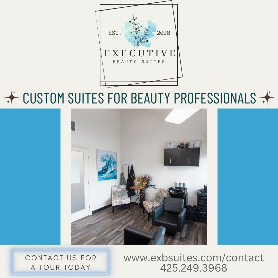 Executive Beauty Suites offers custom salon suites to independent beauty professionals that perform hair, skin, nail, massage and tattoo services. We allow you to run your own business, the way you want! With an abundance of amenities, a clean welcom