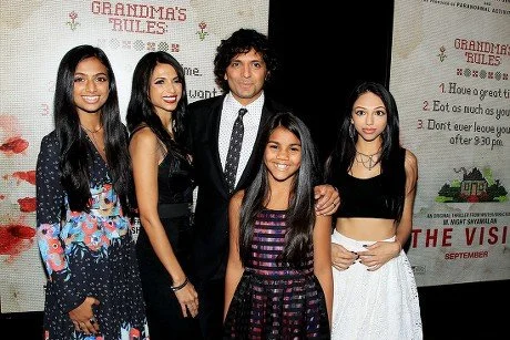 M Night Shyamalan Wife and Daughters- Film Premeire