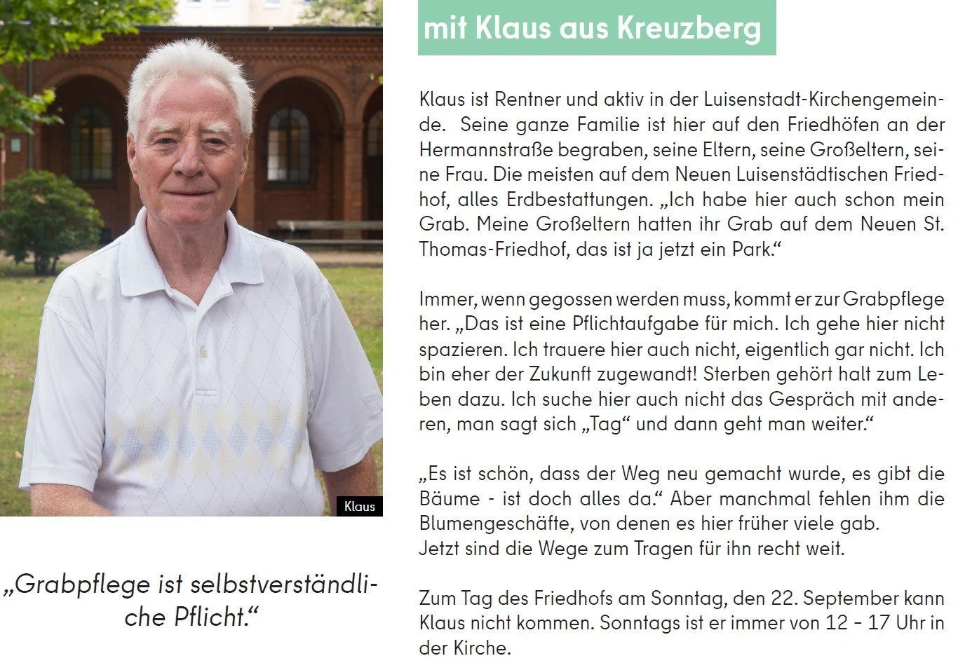 Ausstellung “Friedhofsgespräche”