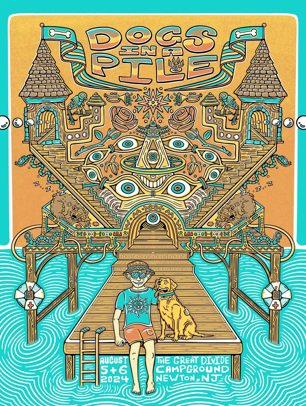 Dogs In A Pile GD 24 poster — Some Saxy Art