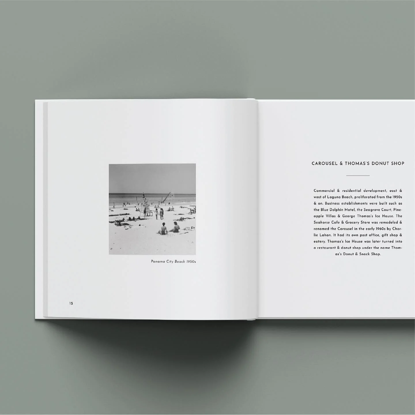 Here is a spread from a guest book I designed for Laguna&rsquo;s Little Cottage in Panama City, Florida. The research for this project was very interesting because this cottage (and the iconic buildings around it) has such a rich history. 

You can s