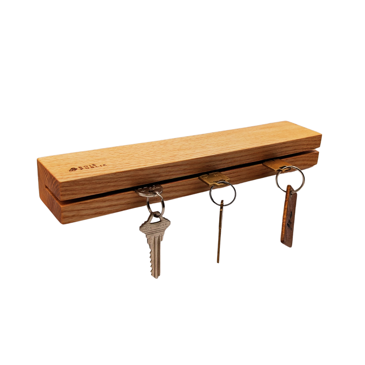 Support mural pour clés en bois de frêne