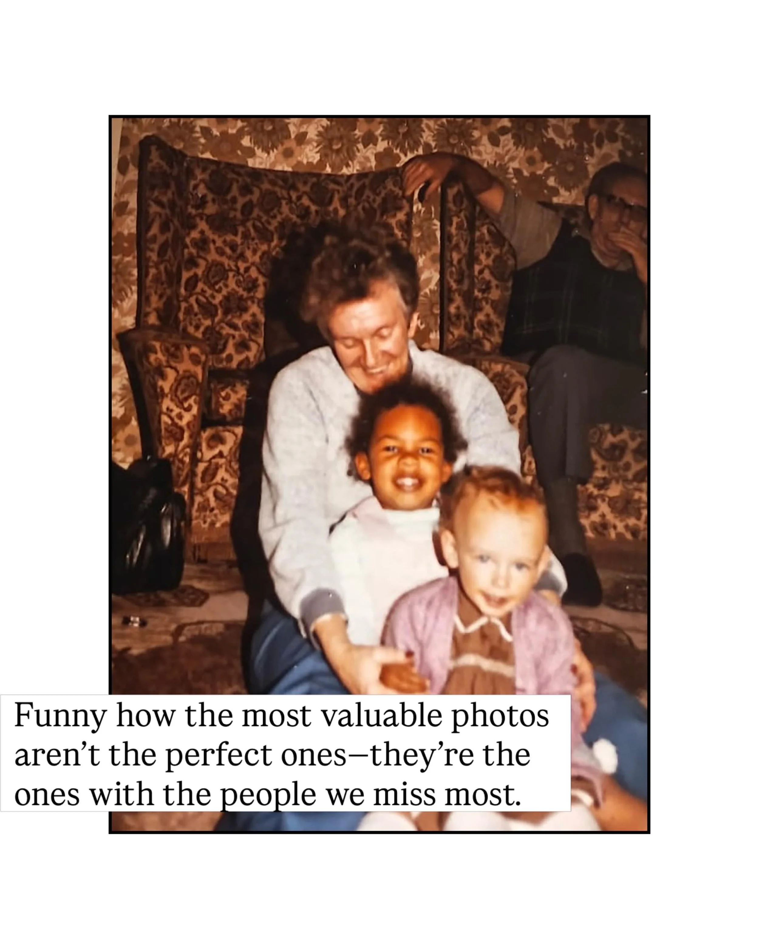 The photos we treasure are often of the people we treasured most. 🤍

I asked my Auntie Ann to dig out some old family photos, and this one instantly stopped me in my tracks. My happy face, my Nans face full of love. 🥹
Me, my Nan + my cousin Holly, 