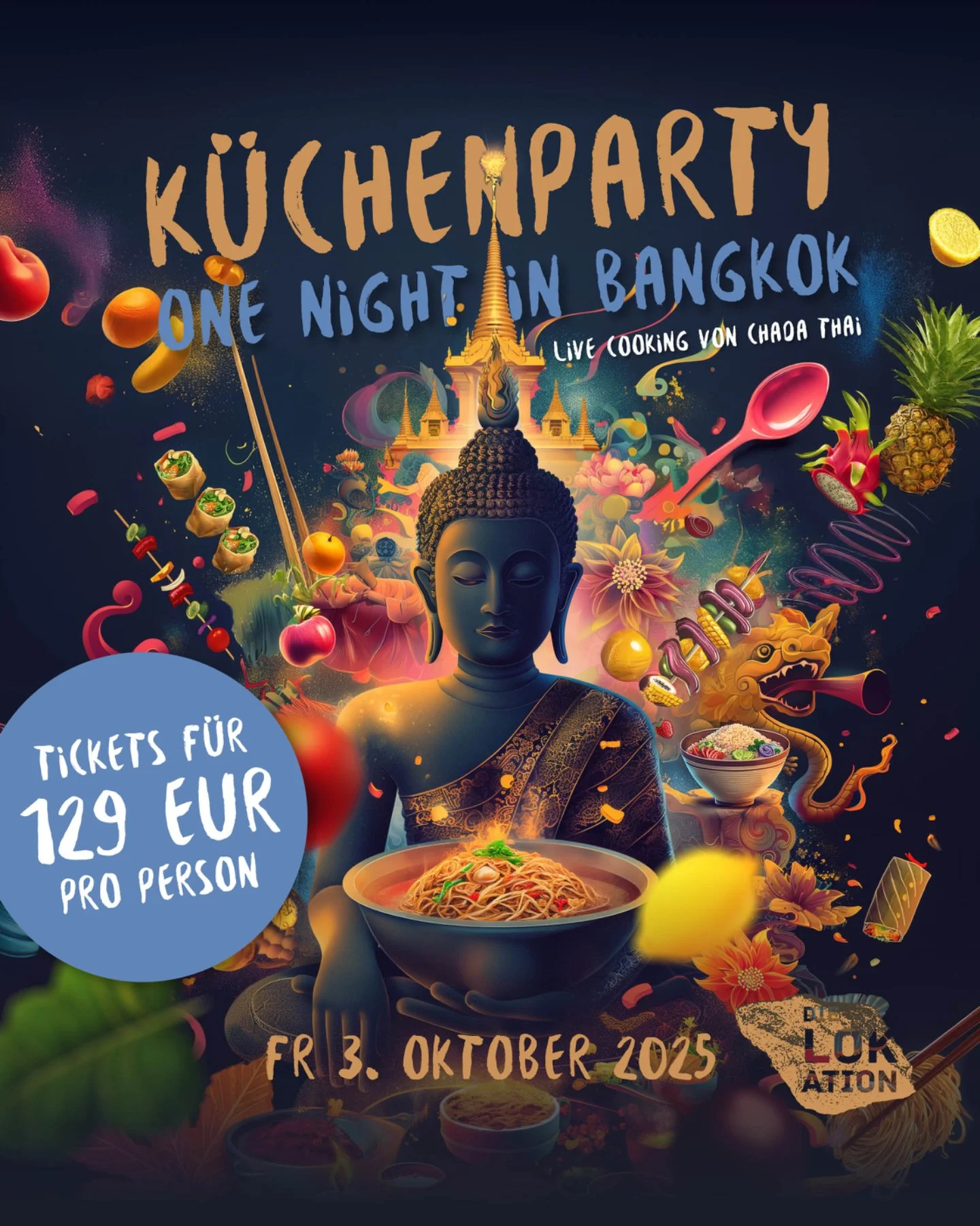 Letzte Chance ‼️ Sichere dir noch Tickets f&uuml;r unsere K&uuml;chenparty &quot;One Night in Bangkok&quot;!
Der 2. Oktober ist bereits ausverkauft, aber f&uuml;r den 3. Oktober gibt es noch ein paar Tickets.

Auf Slide 2 und 3 bekommt ihr einen Einb