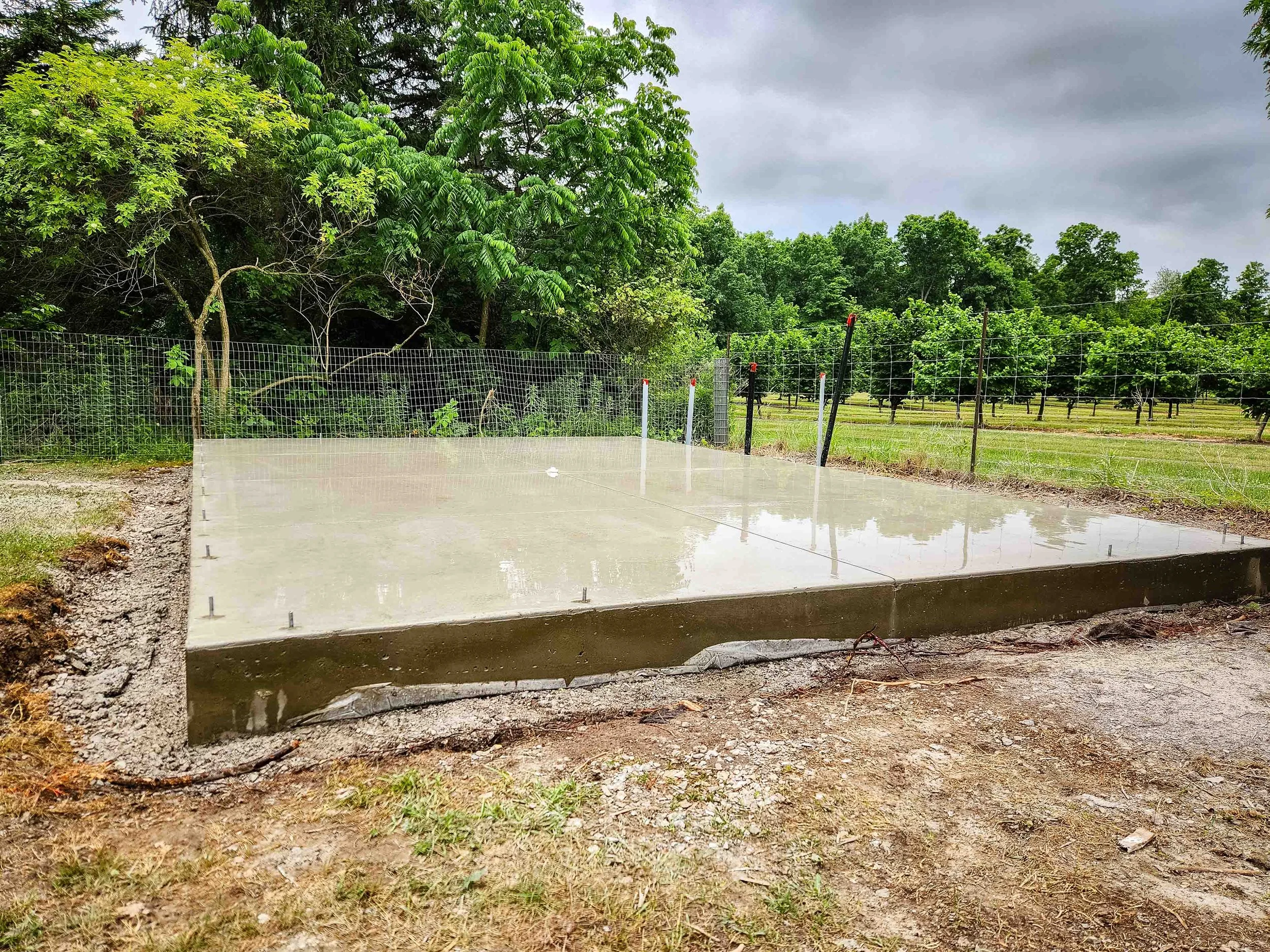concrete pour for backyard shed
