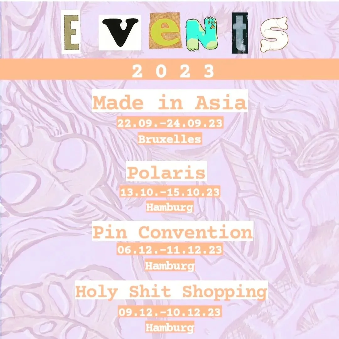 Upcomming Events and Convention where I'll be vendoring as part of @atelier.28195 
Very glad about all the Events in Hamburg since its close to home haha 

#convention #artistalley #markthedate #hamburgmeineperle
