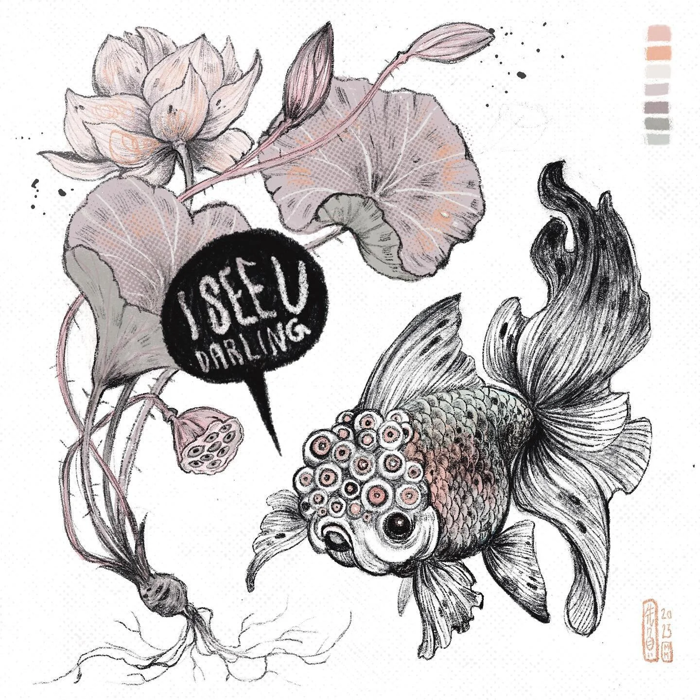 Hey there lately I&rsquo;m giving my best to learn how to digital cuz honestly it&rsquo;s quite hard for me haha since I&rsquo;m working on a new sketch zine anyway I thought of sharing my struggle&hellip;.I meant journey #digitalart  #orandagoldfish