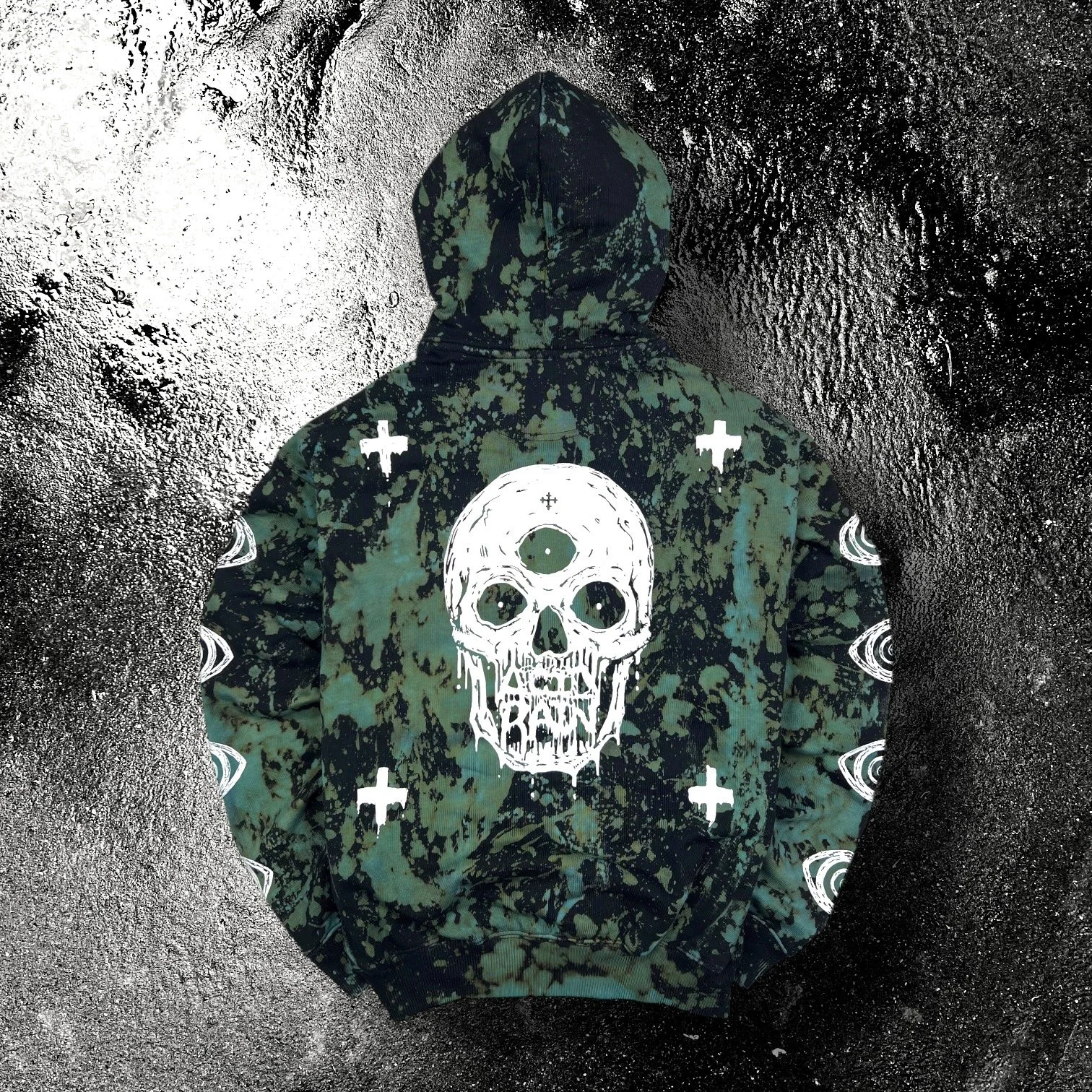 Acid_Skull Oversized Hoodie - Green
