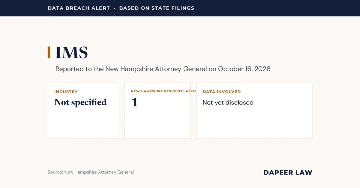IMS Data Breach Letter: What Happened and Your Legal Options