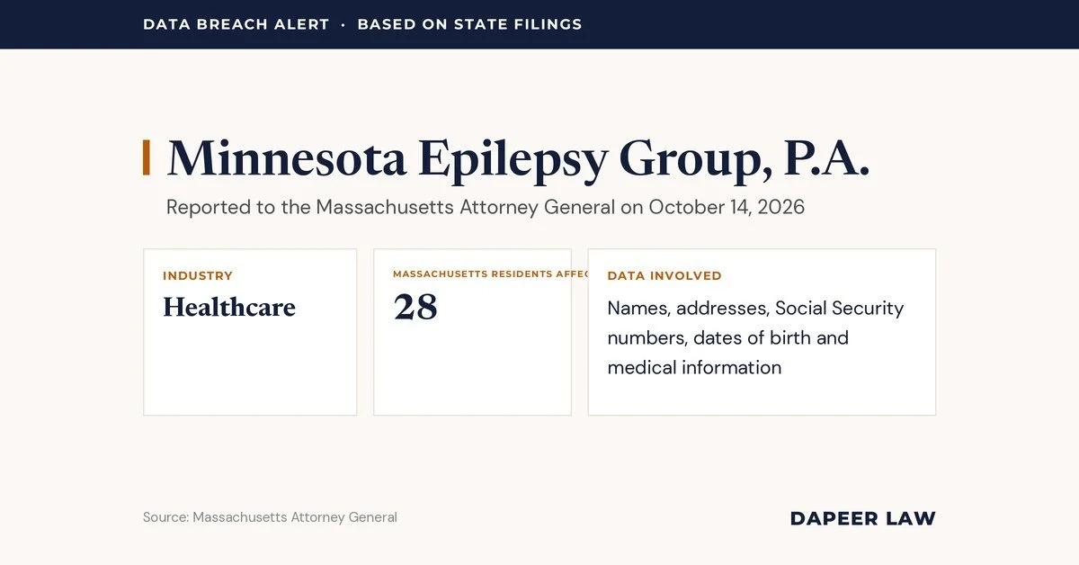 Minnesota Epilepsy Group Data Breach Letter: What Happened and Your Legal Options
