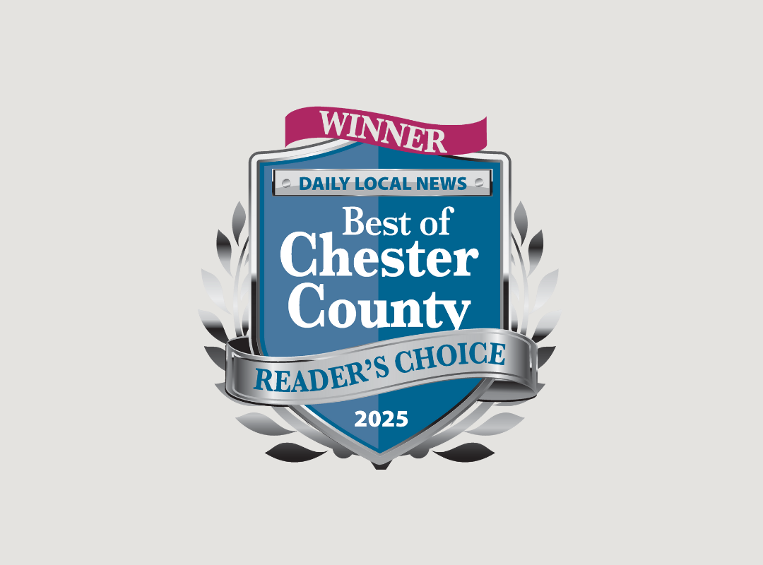 Winner badge for Best of Chester County 2025 Daily Local News, Reader's Choice.