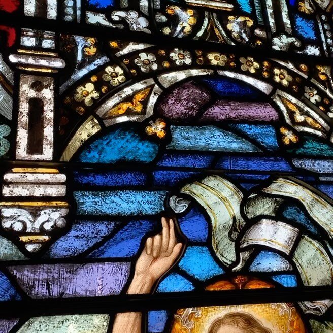 Apse window installation, St. Mary&rsquo;s Star Of The Sea. #jacksonmichigan #stainedglassrestoration