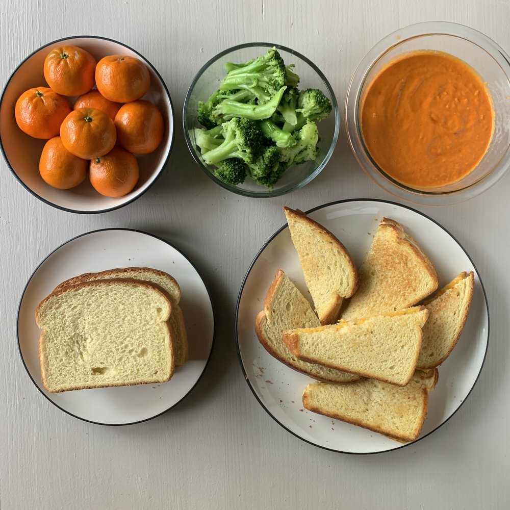 Homemade Tomato Soup with Grilled Cheese Sandwiches