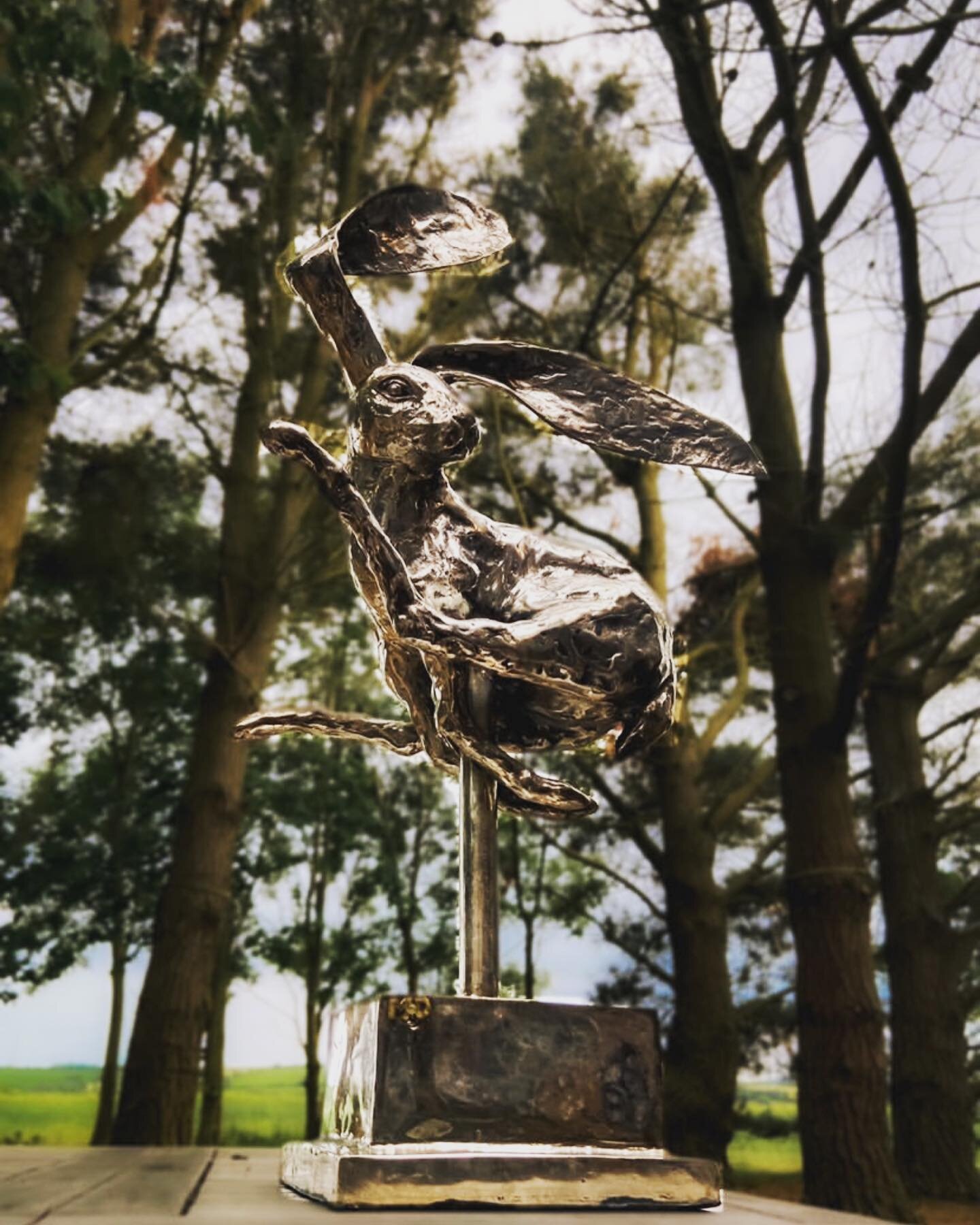 #hare #scuplture #bronze #silver #limmitededition #nature @dempseysculptures #uk #mistic #amazing