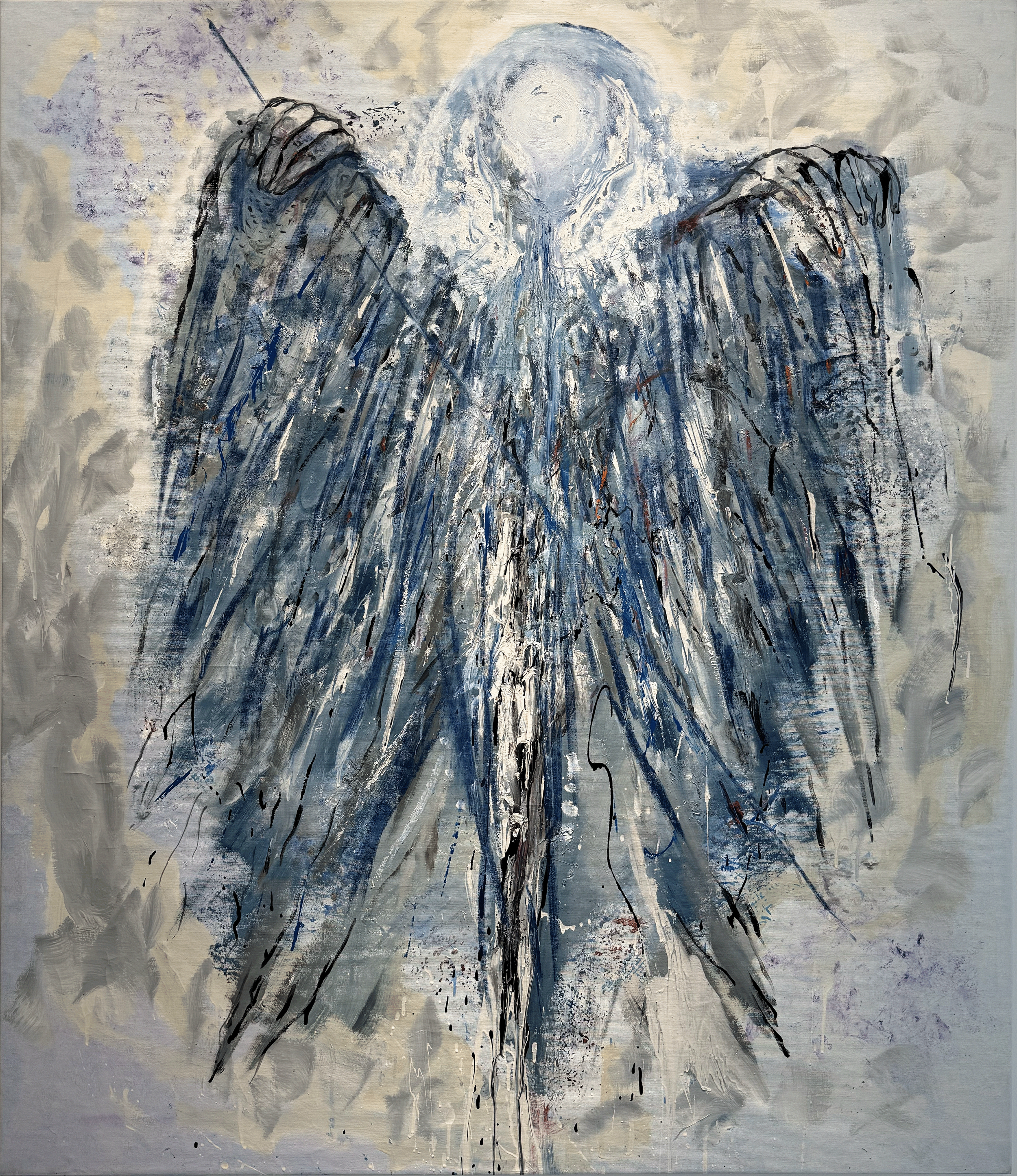 The Comfort of the Blue Pill 59''x51'' Oil on Canvas $9,650